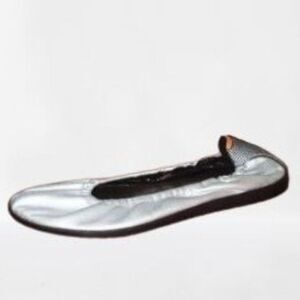 Samsonite Womens Flats Silver 7  Scrunch Ballet Flats